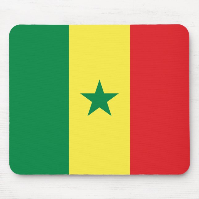 Senegal-Flagge Mousepad (Vorne)