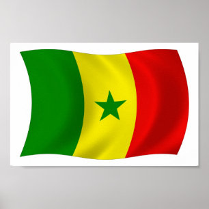 Senegal Flagge Poster Druck