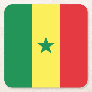 Senegal-Flagge Rechteckiger Pappuntersetzer