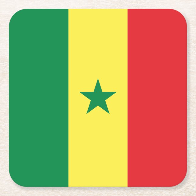 Senegal-Flagge Rechteckiger Pappuntersetzer (Vorderseite)