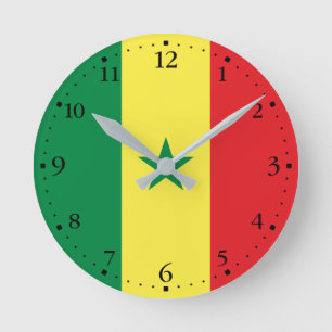 Senegal-Flagge Runde Wanduhr