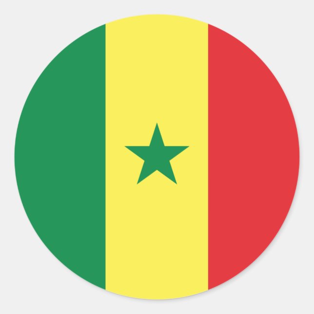 Senegal-Flagge Runder Aufkleber (Vorderseite)
