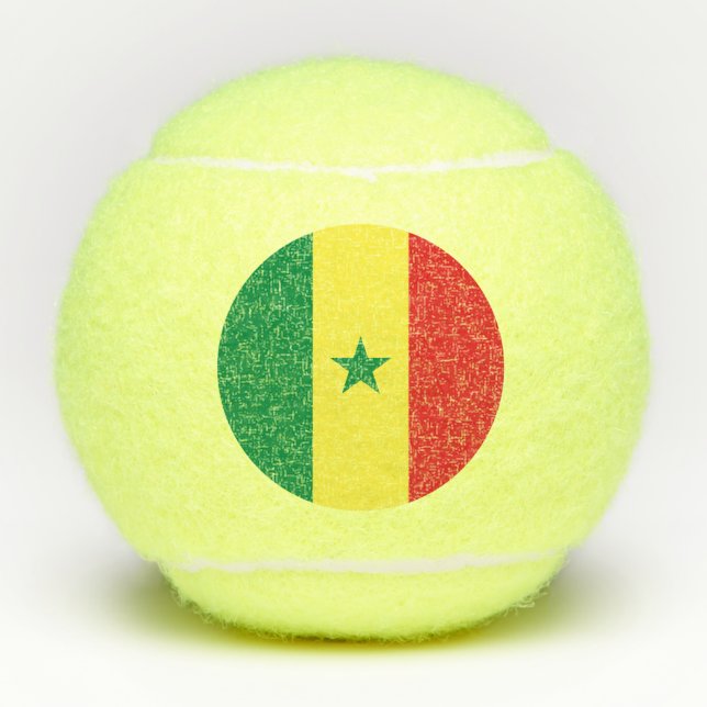 Senegal-Flagge Tennisbälle (Vorderseite)