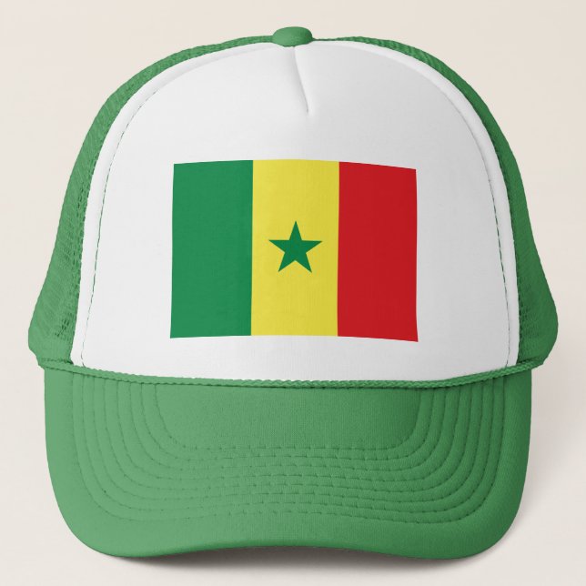 Senegal-Flagge Truckerkappe (Vorderseite)