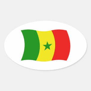 Senegal-Flaggen-Aufkleber Ovaler Aufkleber