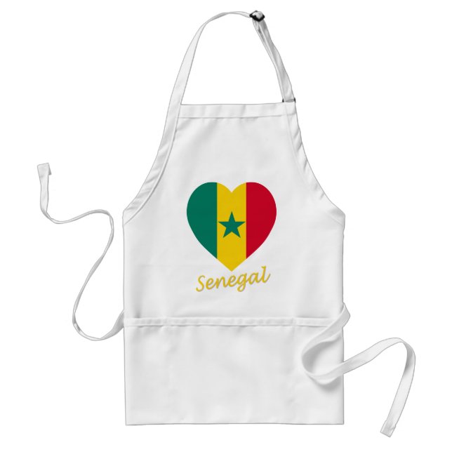 Senegal-Flaggen-Herz Schürze (Vorne)