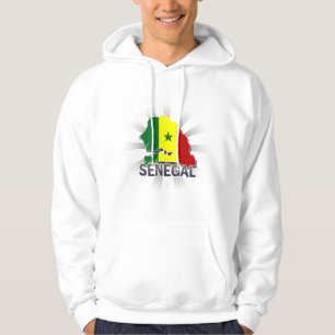 Senegal-Flaggen-Karte 2,0 Hoodie