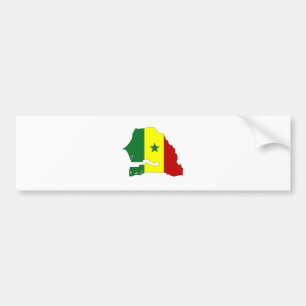 Senegal-Flaggen-Karte Größengleich Autoaufkleber
