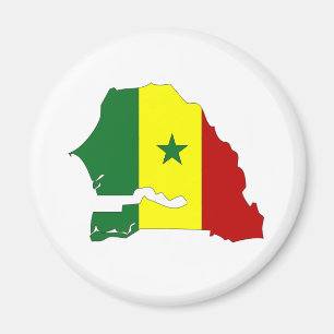 Senegal-Flaggen-Karte Größengleich Magnet