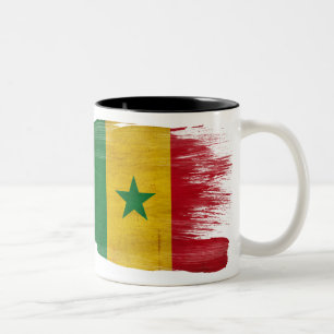 Senegal-Flaggen-Tasse Zweifarbige Tasse