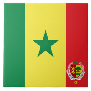 Senegal-Flaggenemblem Fliese