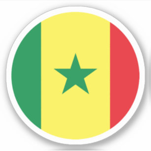 Senegal Flaggenrundkleber Aufkleber
