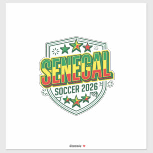 Senegal Fußball 2026 Fußball Fett Land Schriftzug Aufkleber