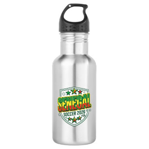 Senegal Fußball 2026 Fußball Fett Land Schriftzug Edelstahlflasche