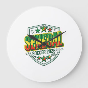 Senegal Fußball 2026 Fußball Fett Land Schriftzug Große Wanduhr