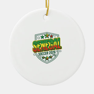 Senegal Fußball 2026 Fußball Fett Land Schriftzug Keramik Ornament