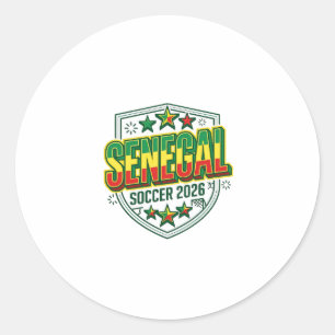 Senegal Fußball 2026 Fußball Fett Land Schriftzug Runder Aufkleber