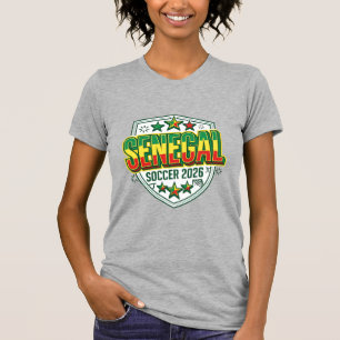 Senegal Fußball 2026 Fußball Fett Land Schriftzug T-Shirt