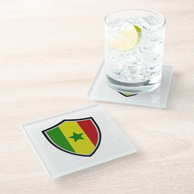 Senegal Glasuntersetzer (Schrägansicht)