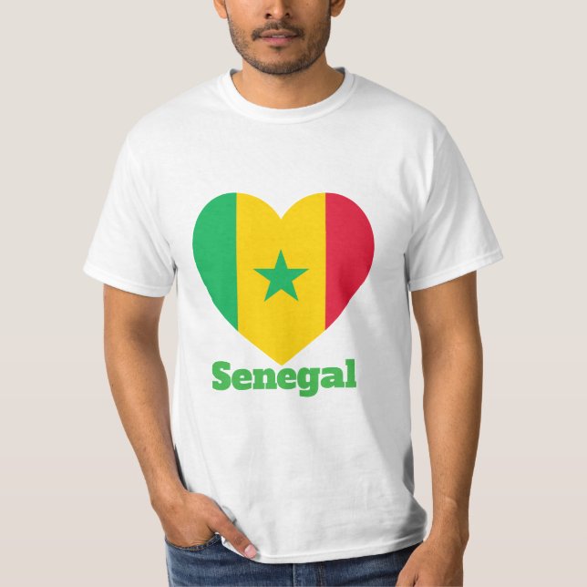Senegal Heart Flag T - Shirt (Vorderseite)