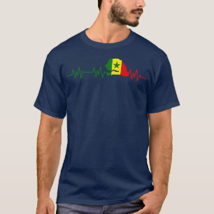 Senegal Heartbeat Flag Puls Africa T-Shirt