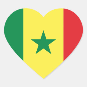 senegal Herz-Aufkleber