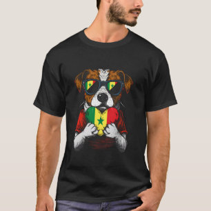 Senegal Hund Herz senegalesische Flagge senegalesi T-Shirt