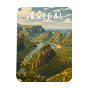 Senegal Illustration Reise Kunst Vintage Magnet