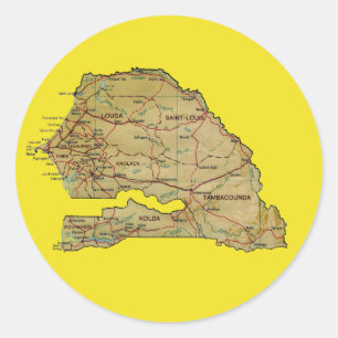 Senegal-Kartenaufkleber Runder Aufkleber