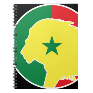 Senegal Lion Senegalese Nationale Tierflagge Notizblock