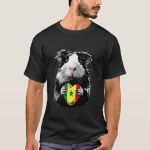 Senegal Meerschweinchen Herz Senegalische Flagge S T-Shirt