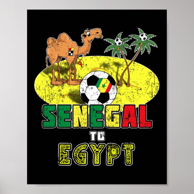 Senegal National Soccer Team To Egypt Retro  Poster (Vorne)