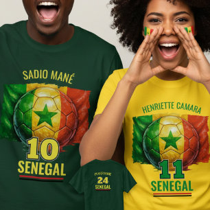 Senegal Nationaler Fußball-Flagge-Erbe Fußball T-Shirt