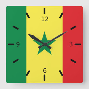 Senegal Quadratische Wanduhr