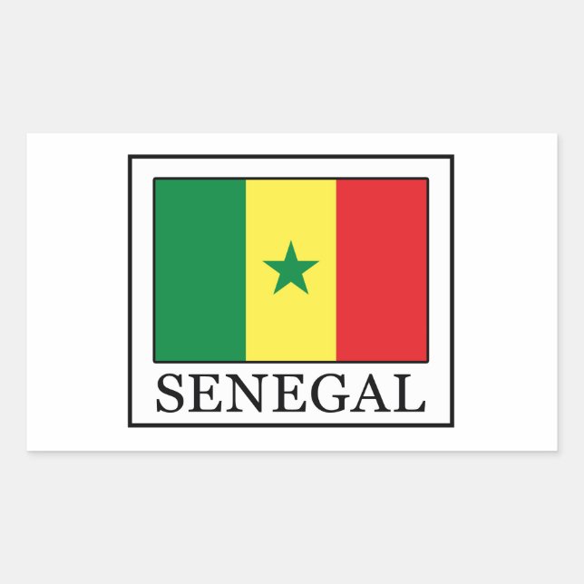 Senegal Rechteckiger Aufkleber (Vorderseite)