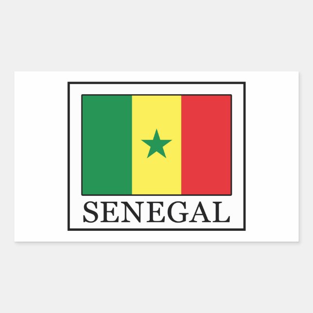 Senegal Rechteckiger Aufkleber (Vorderseite)