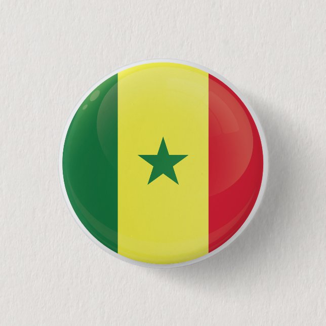 Senegal Round-Icon-Flagge Button (Vorderseite)