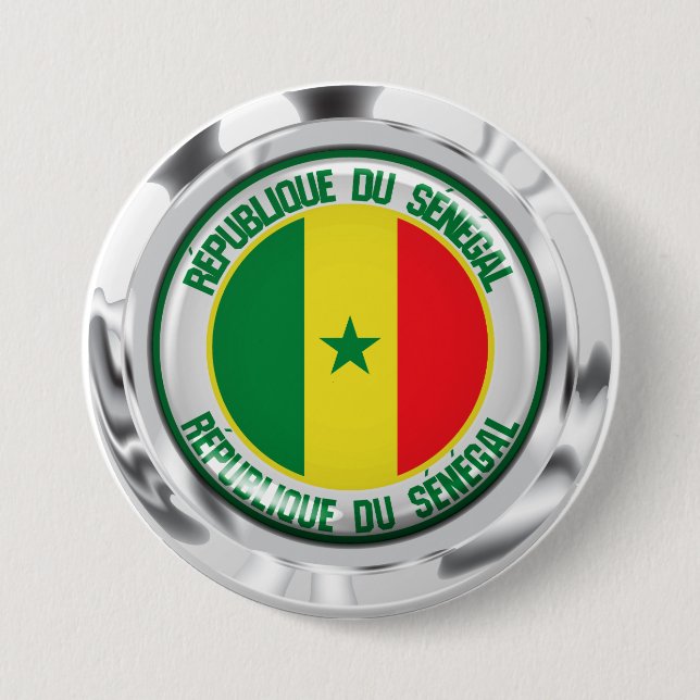 Senegal Runde Emblem Button (Vorderseite)