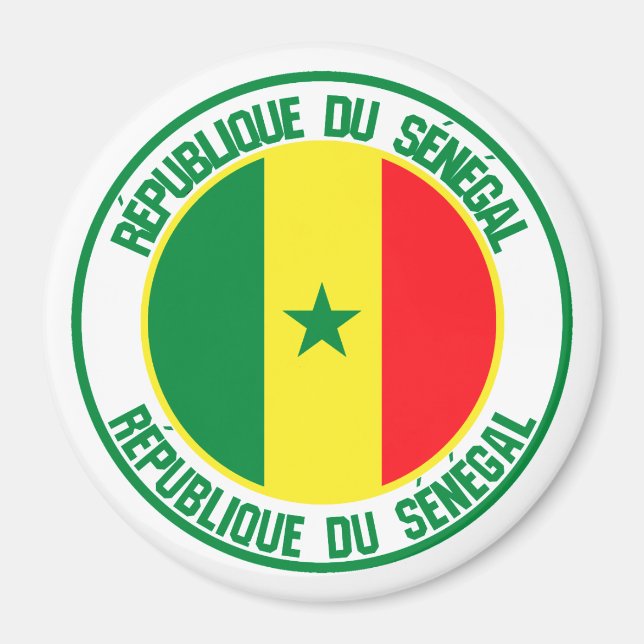 Senegal Runde Emblem Magnet (Vorne)