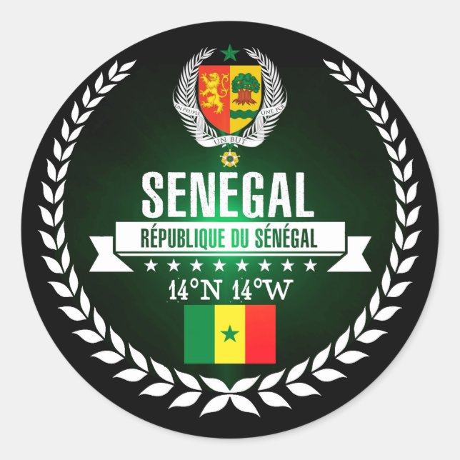 Senegal Runder Aufkleber (Vorderseite)