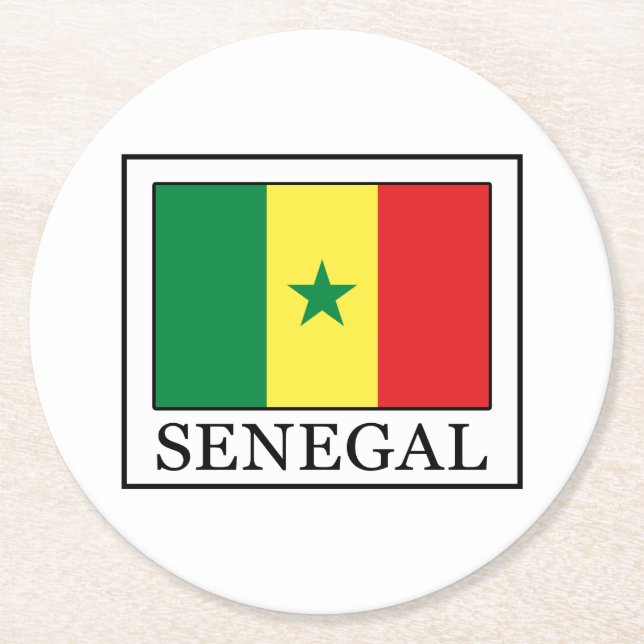 Senegal Runder Pappuntersetzer (Vorderseite)