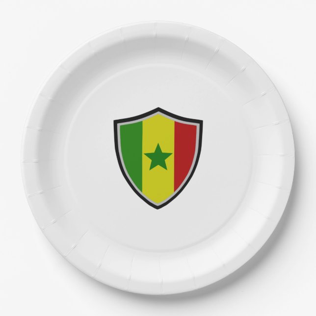 Senegal-Schild Pappteller (Vorderseite)
