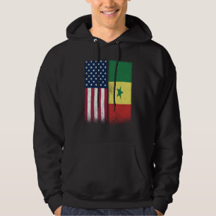 Senegal Senegalese Amerikanische Flaggen Stolz USA Hoodie
