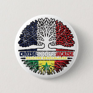 Senegal Senegalese Französisch-Frankreich Tree Roo Button