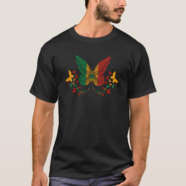 Senegal Senegalese Senegal Flag Butterflies T-Shirt (Vorderseite)