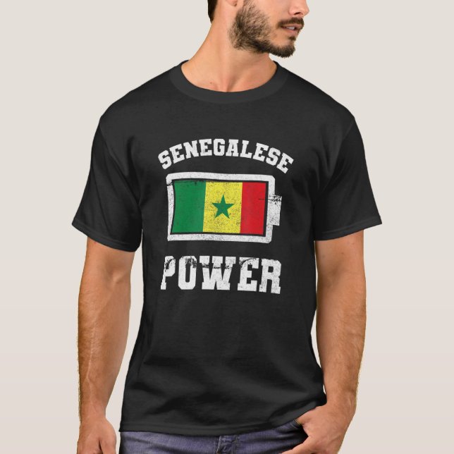 Senegal Senegalese West Africa Proud Battery Power T-Shirt (Vorderseite)