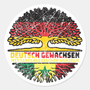 Senegal Senegalesisch Deutsch Deutschland Baum Runder Aufkleber