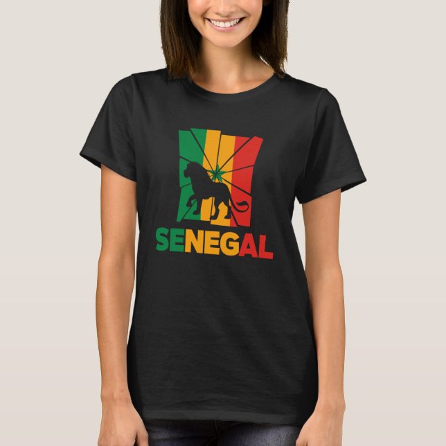 Senegal Senegalesische Senegalesische Flagge Lion  T-Shirt (Vorderseite)