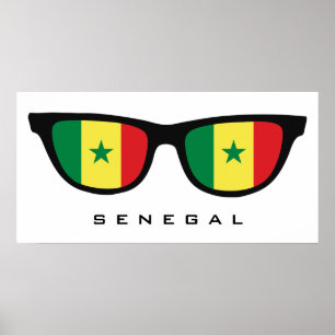 Senegal Shades benutzerdefinierte Text- und Farbpo Poster