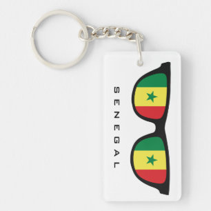 Senegal Shades benutzerdefinierte Text- und Farbsc Schlüsselanhänger